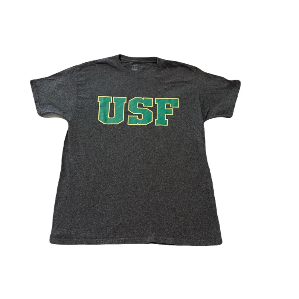Champion USF Bulls T-Shirt Mens Large Gray Short Sleeve NCAA South Florida Tee